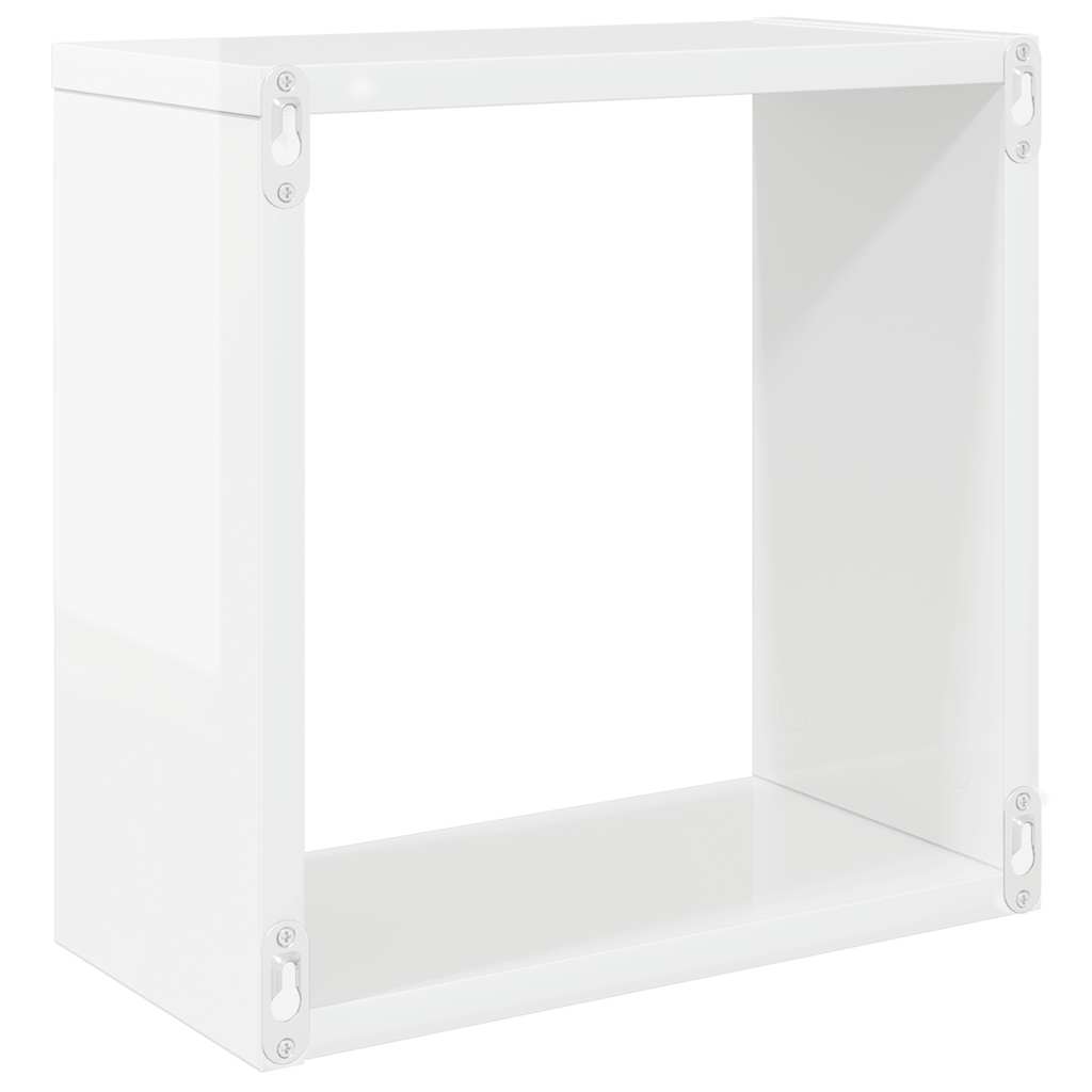 vidaXL Étagères cubes 2 pcs. Blanc brillant 30x15x30 cm