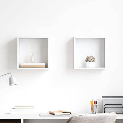 vidaXL Étagères cubes 2 pcs. Blanc brillant 30x15x30 cm