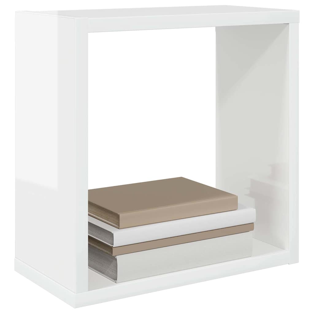 vidaXL Étagères cubes 4 pcs Blanc brillant 30x15x30 cm