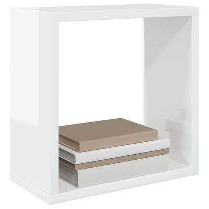 vidaXL Étagères cubes 4 pcs Blanc brillant 30x15x30 cm