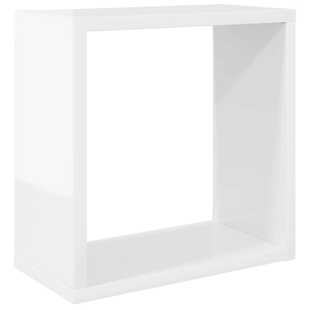 vidaXL Étagères cubes 4 pcs Blanc brillant 30x15x30 cm