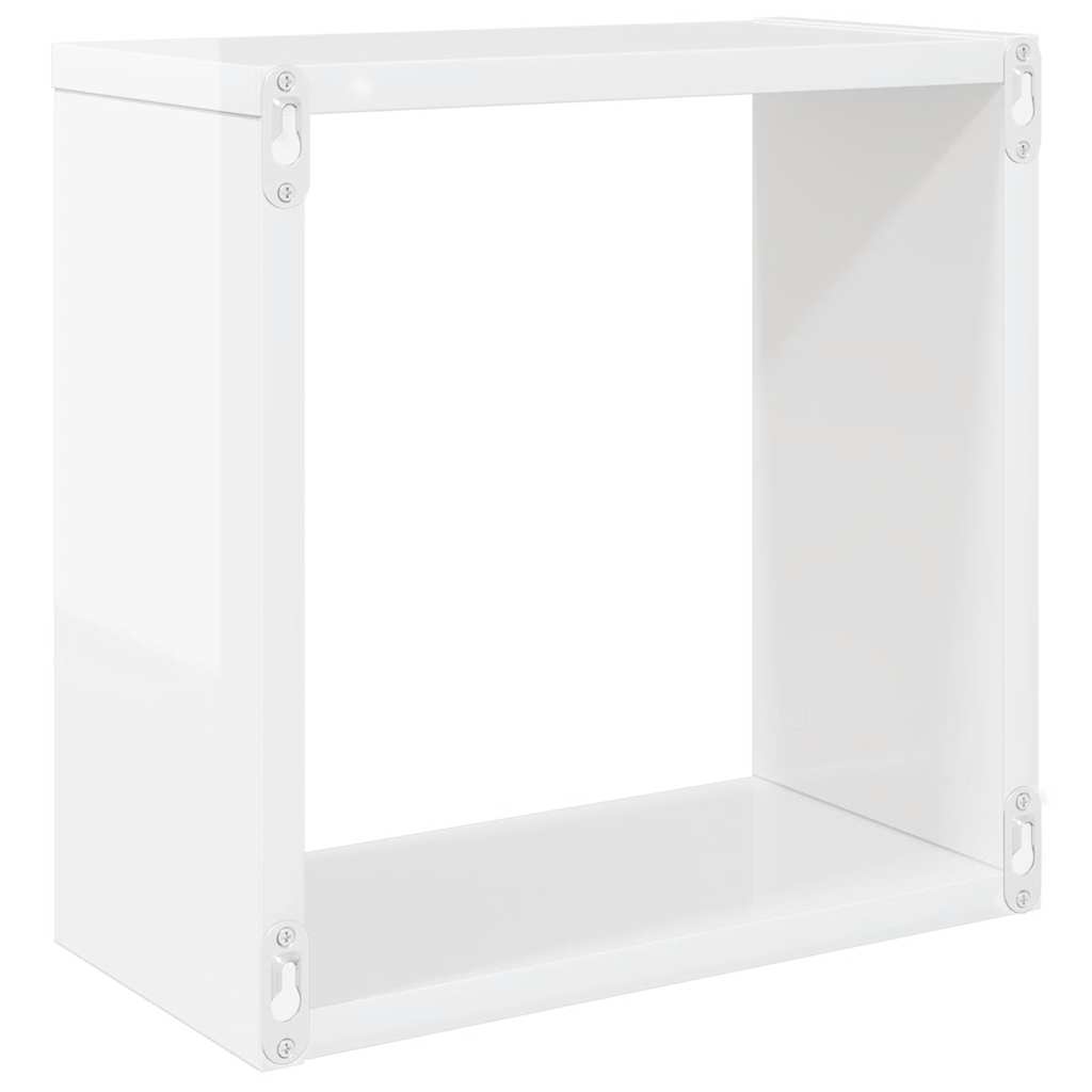 vidaXL Étagères cubes 4 pcs Blanc brillant 30x15x30 cm