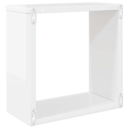vidaXL Étagères cubes 4 pcs Blanc brillant 30x15x30 cm