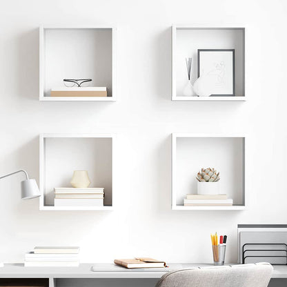 vidaXL Étagères cubes 4 pcs Blanc brillant 30x15x30 cm