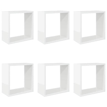 vidaXL Étagères cubes 6 pcs Blanc brillant 30x15x30 cm