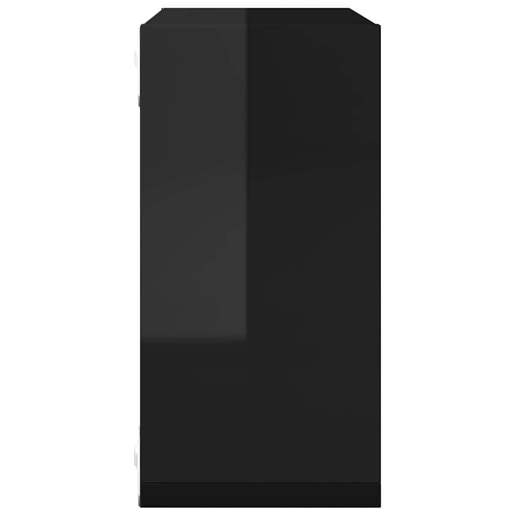 vidaXL Étagères murales cubes 4 pcs Noir brillant 30x15x30 cm