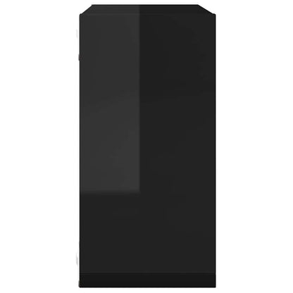 vidaXL Étagères murales cubes 4 pcs Noir brillant 30x15x30 cm