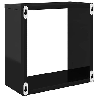 vidaXL Étagères cubes 6 pcs Noir brillant 30x15x30 cm