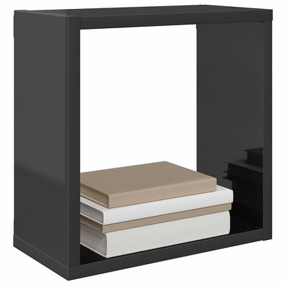 vidaXL Étagères cubes 2 pcs Gris brillant 30x15x30 cm