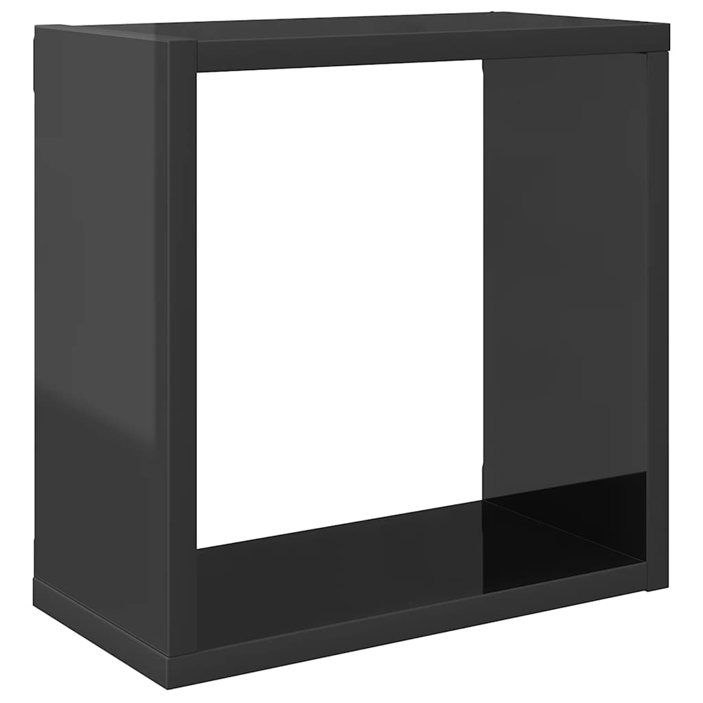 vidaXL Étagères cubes 2 pcs Gris brillant 30x15x30 cm