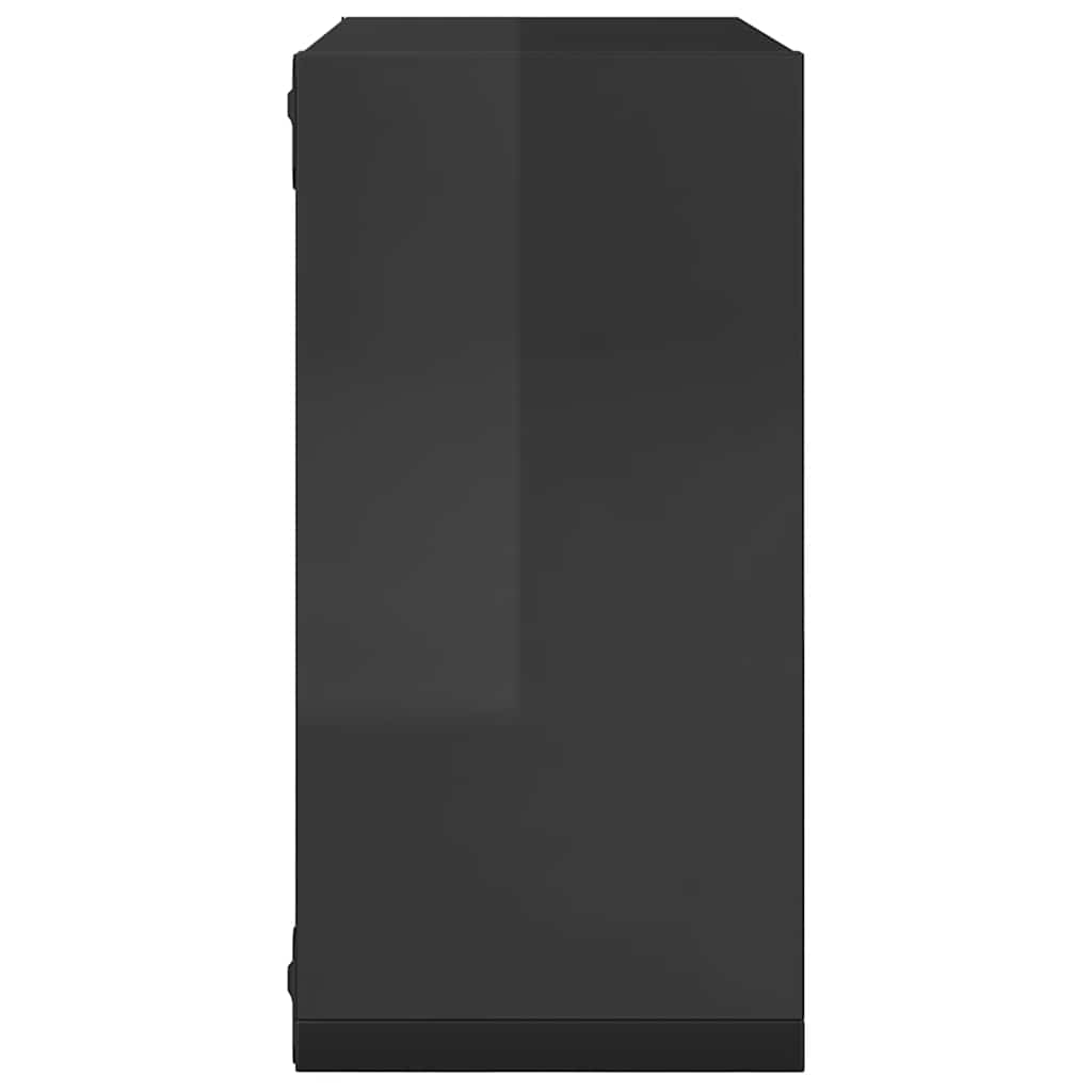 vidaXL Étagères cubes 2 pcs Gris brillant 30x15x30 cm