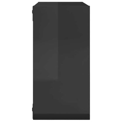 vidaXL Étagères cubes 2 pcs Gris brillant 30x15x30 cm