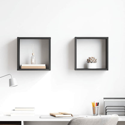 vidaXL Étagères cubes 2 pcs Gris brillant 30x15x30 cm