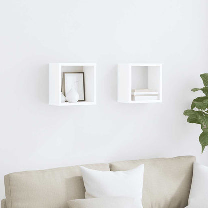 vidaXL Étagères cubes 2 pcs Blanc 26x15x26 cm