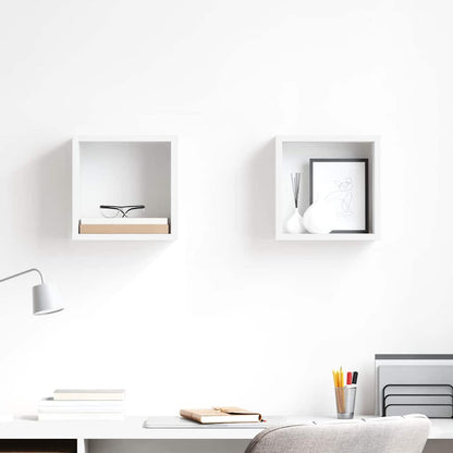 vidaXL Étagères cubes 2 pcs Blanc 26x15x26 cm