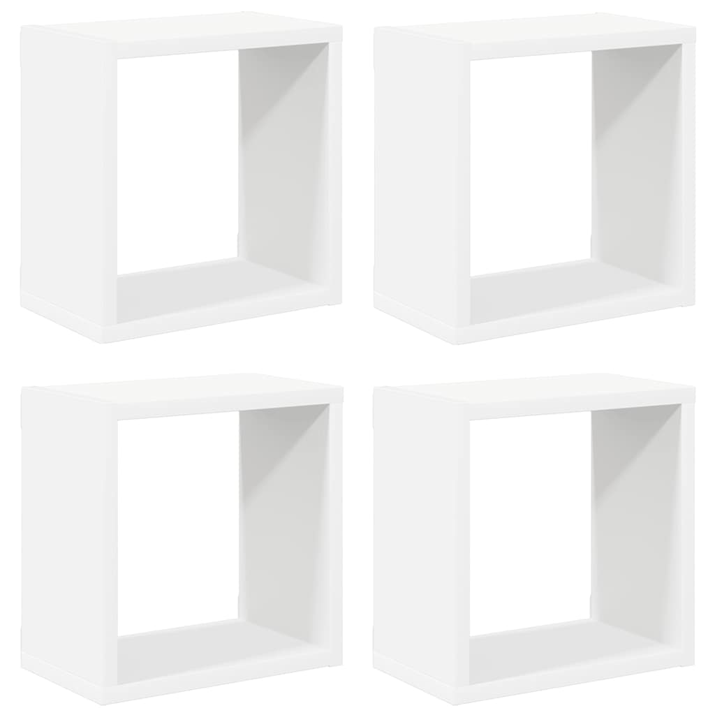 vidaXL Étagères cubes 4 pcs Blanc 26x15x26 cm