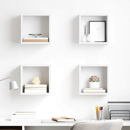 vidaXL Étagères cubes 4 pcs Blanc 26x15x26 cm