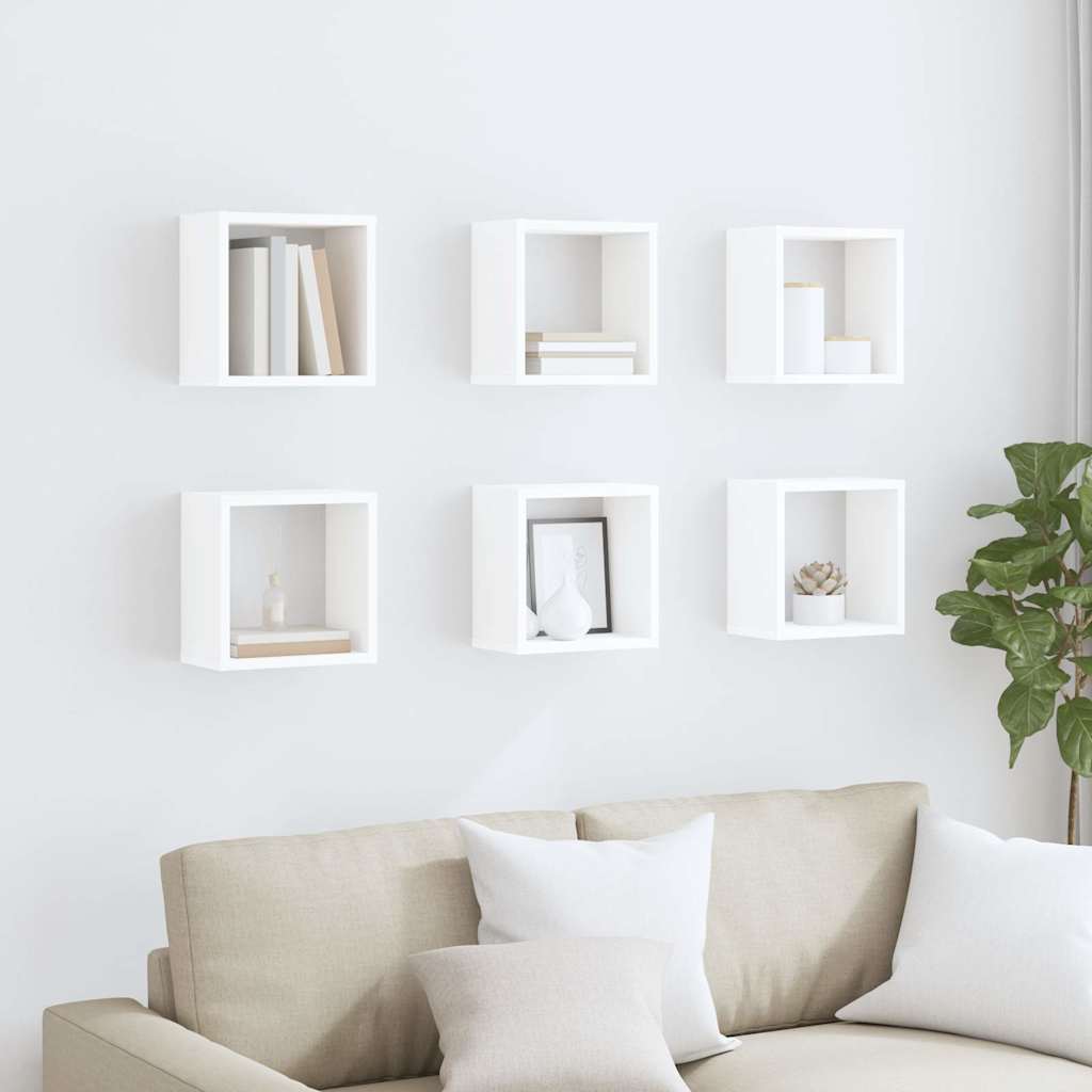 vidaXL Étagères cubes 6 pcs Blanc 26x15x26 cm