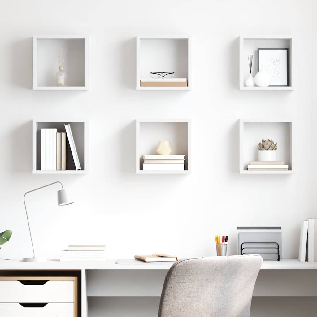 vidaXL Étagères cubes 6 pcs Blanc 26x15x26 cm