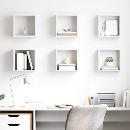 vidaXL Étagères cubes 6 pcs Blanc 26x15x26 cm