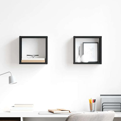 vidaXL Étagères cubes 2 pcs Noir 26x15x26 cm