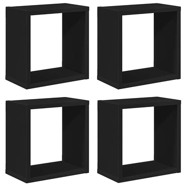vidaXL Étagères cubes 4 pcs Noir 26x15x26 cm