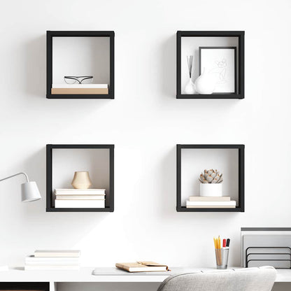 vidaXL Étagères cubes 4 pcs Noir 26x15x26 cm