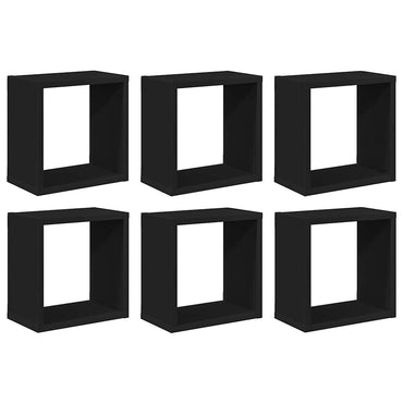 vidaXL Étagères cubes 6 pcs Noir 26x15x26 cm
