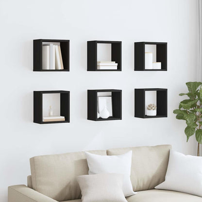vidaXL Étagères cubes 6 pcs Noir 26x15x26 cm