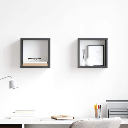 vidaXL Étagères cubes 2 pcs Gris 26x15x26 cm