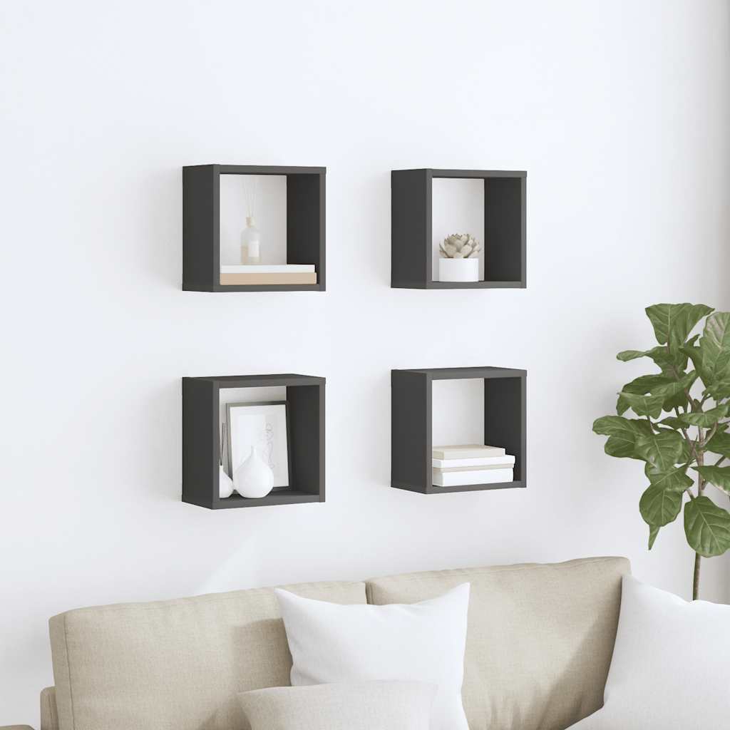 vidaXL Würfelregale 4 Stk. Grau 26x15x26 cm