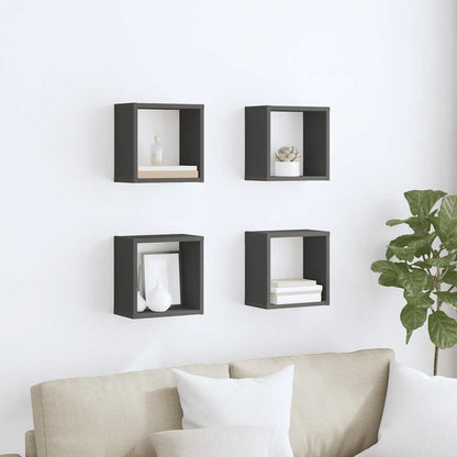 vidaXL Würfelregale 4 Stk. Grau 26x15x26 cm