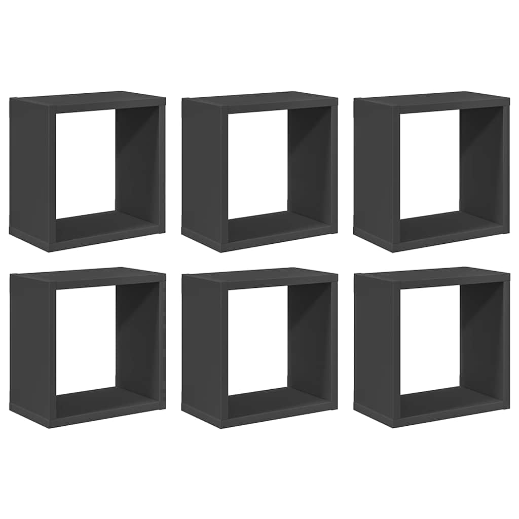 vidaXL Étagères cubes 6 pcs Gris 26x15x26 cm