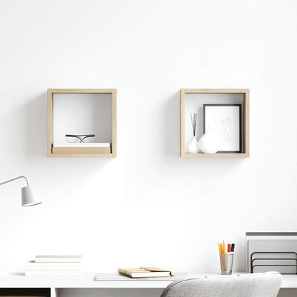 vidaXL Étagères cubes 2 pcs Chêne sonoma 26x15x26 cm