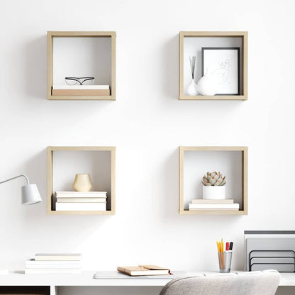 vidaXL Étagères cubes 4 pcs Chêne Sonoma 26x15x26 cm