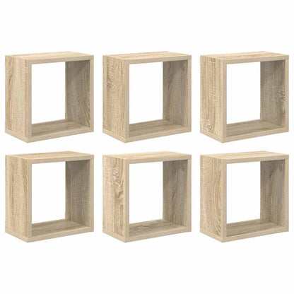 vidaXL Étagères cubes 6 pcs Chêne sonoma 26x15x26 cm