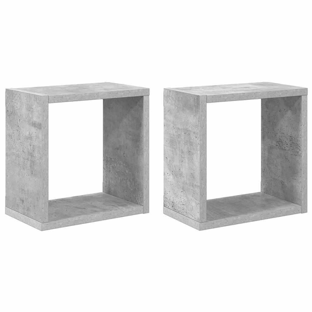 vidaXL Étagères cubes 2 pcs Gris béton 26x15x26 cm