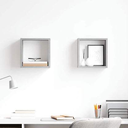 vidaXL Étagères cubes 2 pcs Gris béton 26x15x26 cm