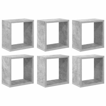 vidaXL Étagères cubes 6 pcs Gris béton 26x15x26 cm