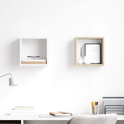 vidaXL Étagères cubes 2 pcs Blanc et chêne Sonoma 26x15x26 cm