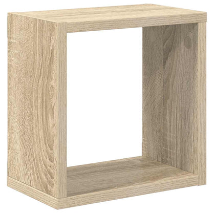 vidaXL Étagères murales cubes 4 pcs Blanc et chêne Sonoma 26x15x26 cm