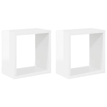 vidaXL Étagères cubes 2 pcs. Blanc brillant 26x15x26 cm