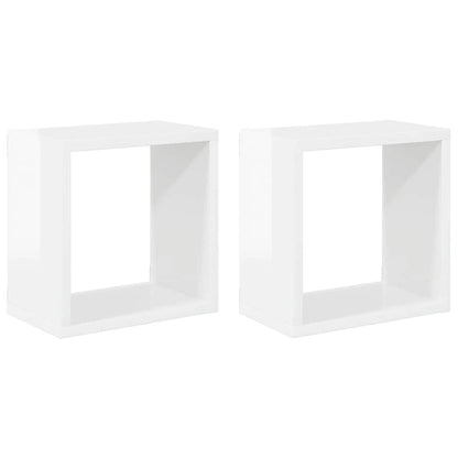 vidaXL Étagères cubes 2 pcs. Blanc brillant 26x15x26 cm