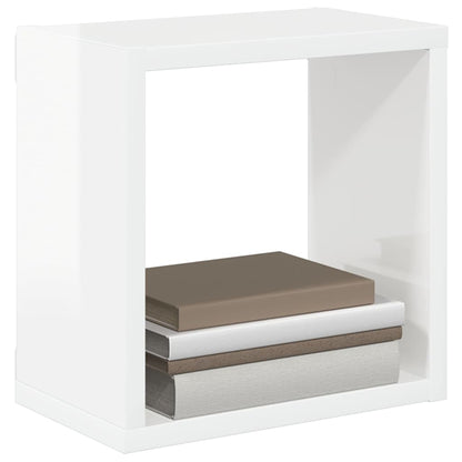 vidaXL Étagères cubes 2 pcs. Blanc brillant 26x15x26 cm