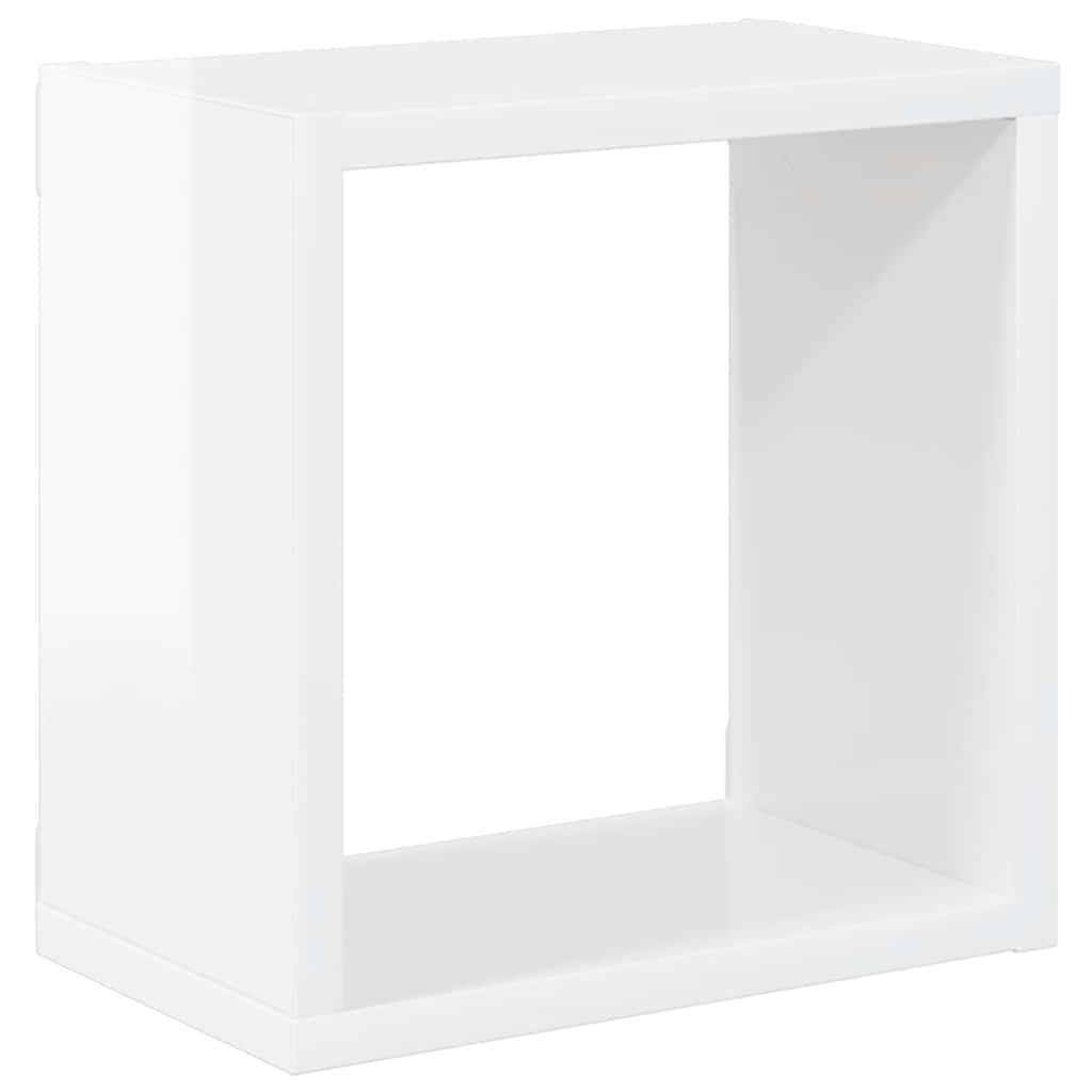 vidaXL Étagères cubes 2 pcs. Blanc brillant 26x15x26 cm