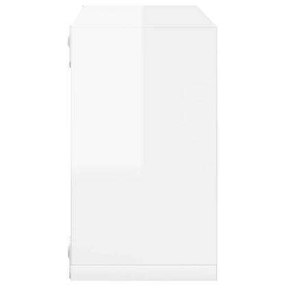 vidaXL Étagères cubes 2 pcs. Blanc brillant 26x15x26 cm