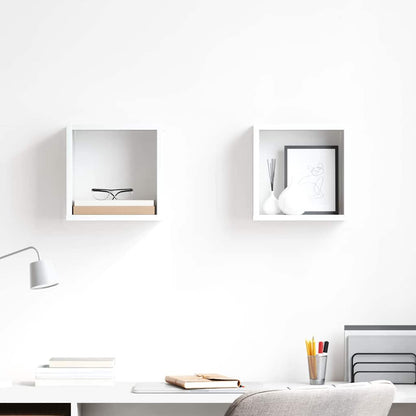 vidaXL Étagères cubes 2 pcs. Blanc brillant 26x15x26 cm