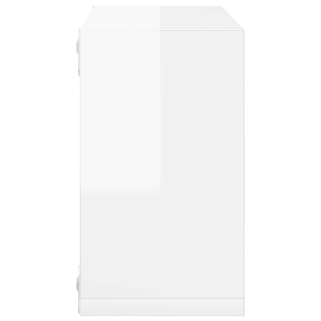 vidaXL Étagères cubes 4 pcs Blanc brillant 26x15x26 cm