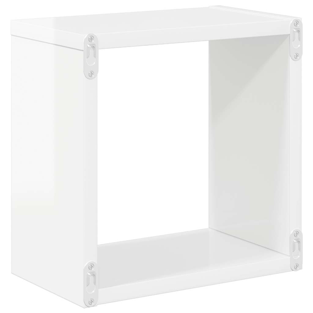 vidaXL Étagères cubes 4 pcs Blanc brillant 26x15x26 cm