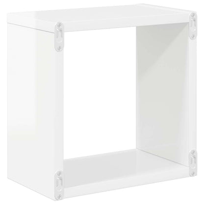vidaXL Étagères cubes 4 pcs Blanc brillant 26x15x26 cm